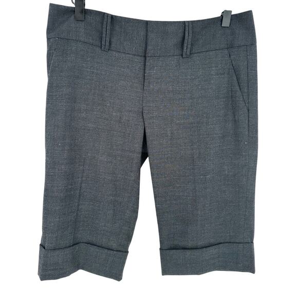 Halogen Wool Blend Bermuda Shorts Gray Cuffed Mid Rise Casual Normcore Size 6 - Picture 1 of 12